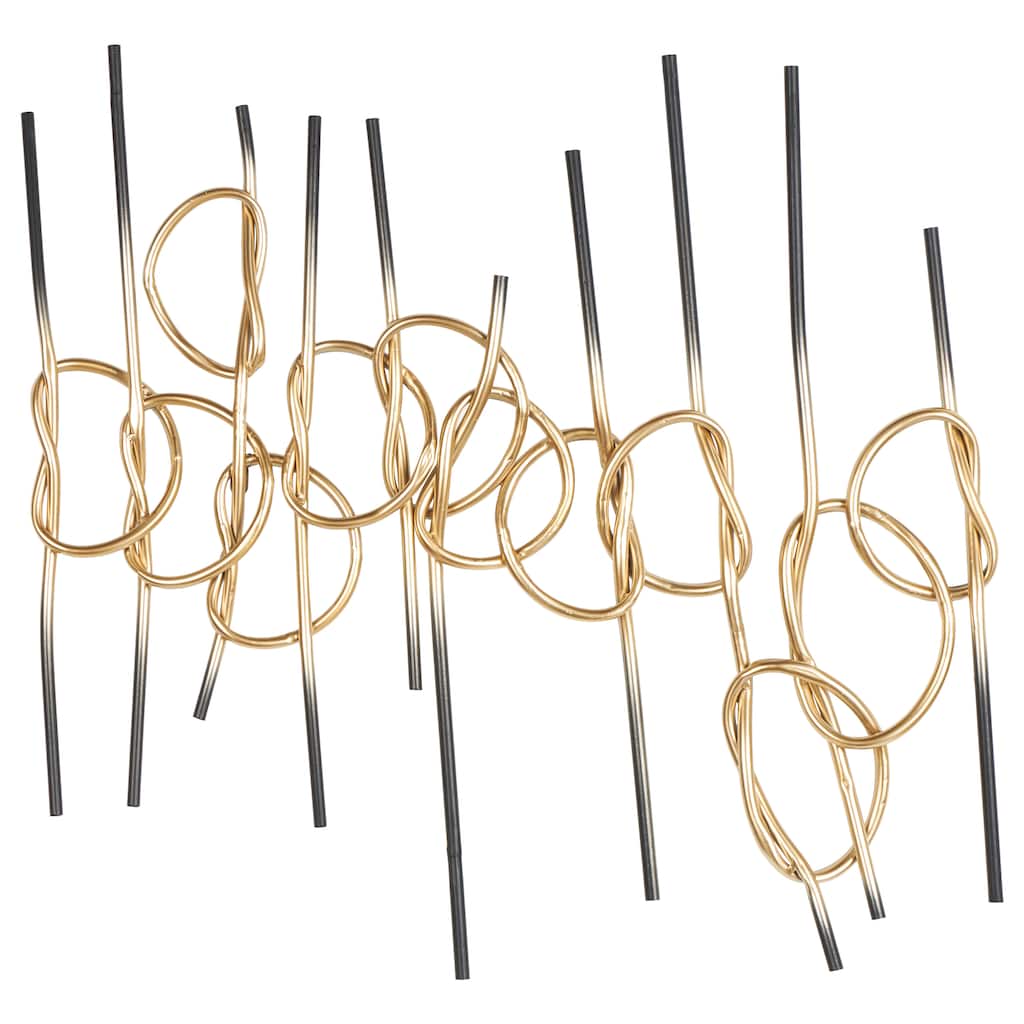 Metal Geometric Knotted Ombre Wall Decor with Black Ends - Gold - Roche River Decor