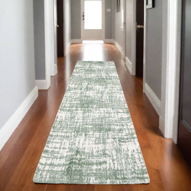 HomeRoots Abstract Industrial Runner Area Rug - 90.55 in. x 26.77 in.  x 0.98 in.