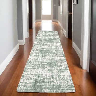HomeRoots Abstract Industrial Runner Area Rug
