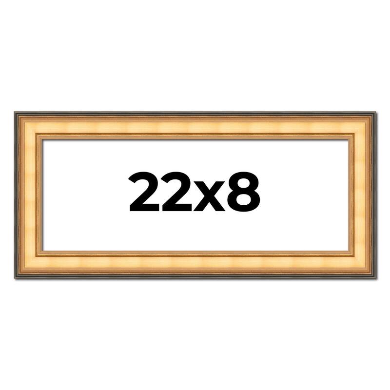 22x8 Frame Gold Plein Aire Solid Wood Picture Frame Width 2 Inches |