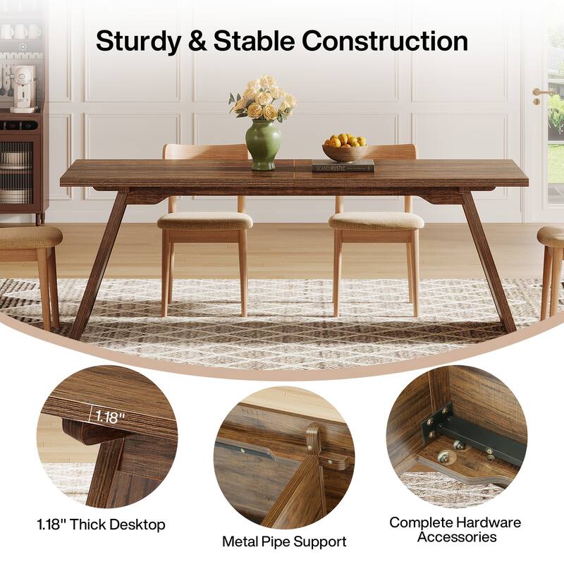 Farmhouse Dining Table for 6-8 People