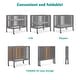 preview thumbnail 4 of 3, Dream On Me Jett Non-Full Size Folding Crib - Steel Grey