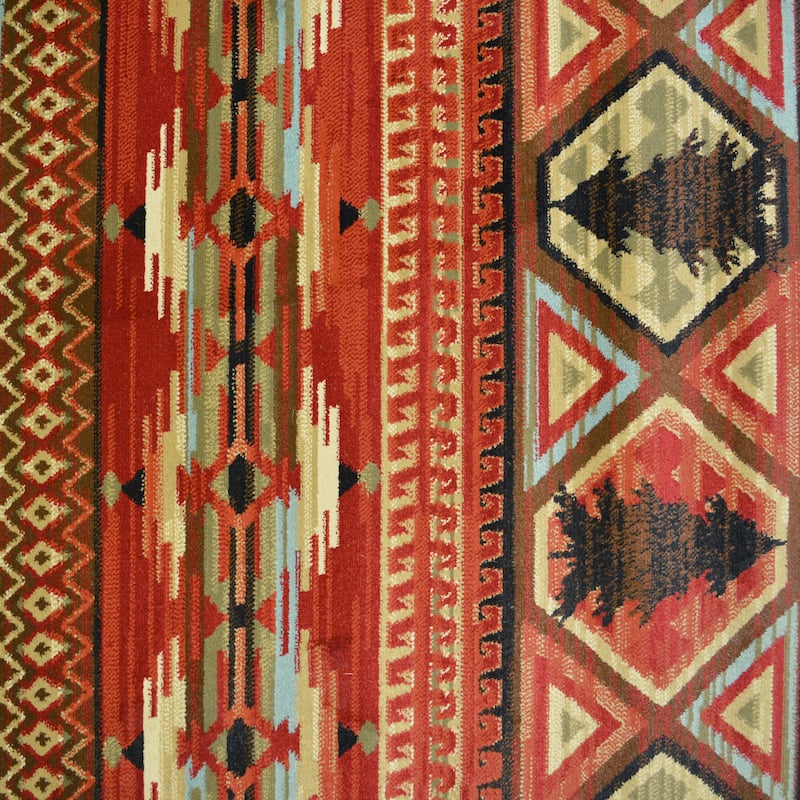 Lodge King Red Pine Rustic Bear Area Rug