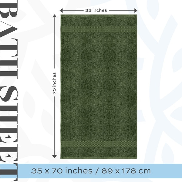 dimension image slide 6 of 19, White Classic Luxury Cotton Oversized Bath Sheet 35x70 - Set of 2