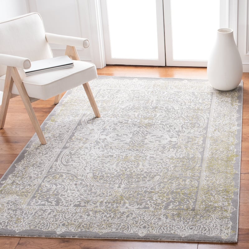SAFAVIEH Passion Elizbeth Vintage Distressed Boho Oriental Rug - 5'1" x 7'7" - Grey/Green
