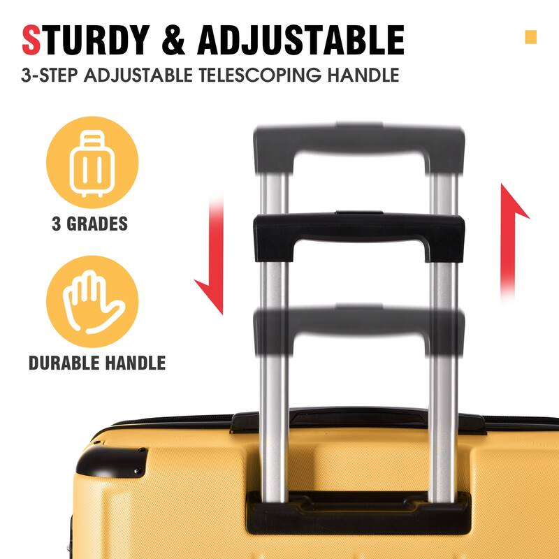 Luggage 3 Piece Sets Expandable Hardside Lightweight Suitcase with Double Spinner Wheels TSA Lock, for Men and Women