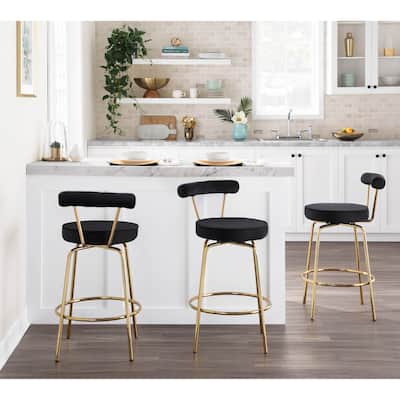Silver Orchid Caines Glam Counter Stool (Set of 2) - N/A