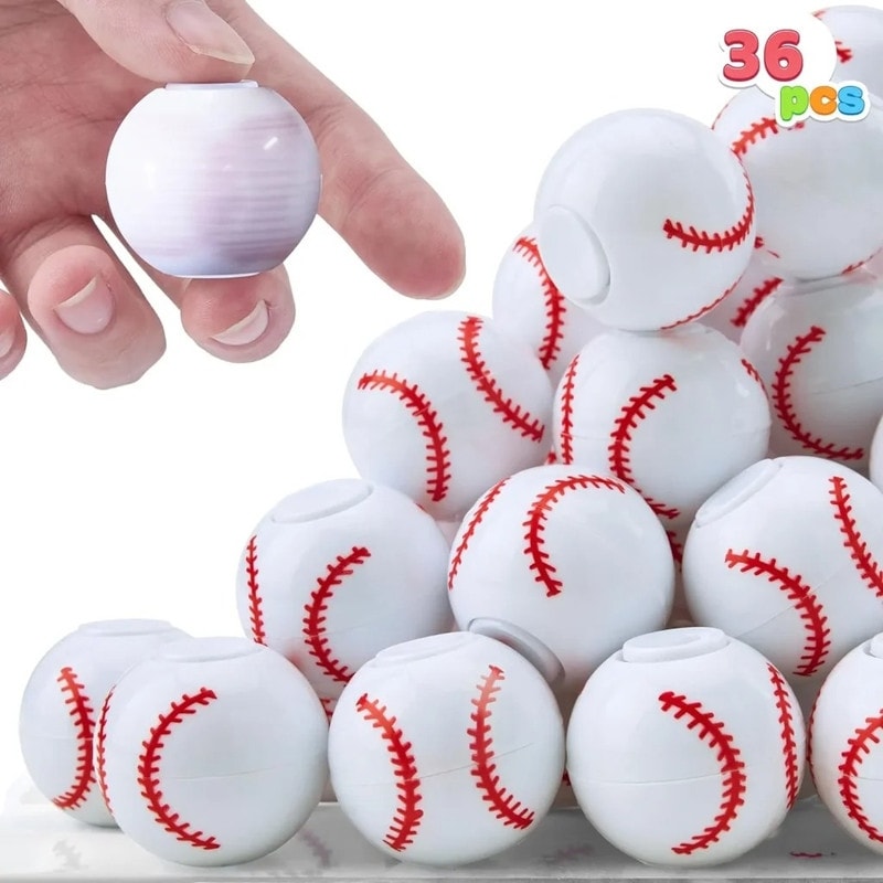 36Pack Baseball Fidget Spinners for Kids - White