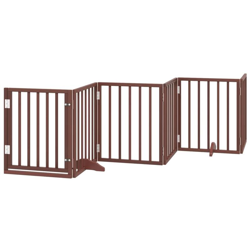 vidaXL Dog Gate Foldable Poplar Wood