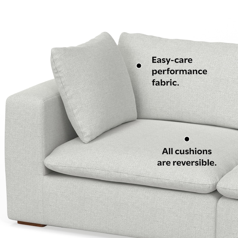 WYNDENHALL Marlee 3-Seater Modular Sofa and Ottoman Set in Velvety Chenille Performance Fabric