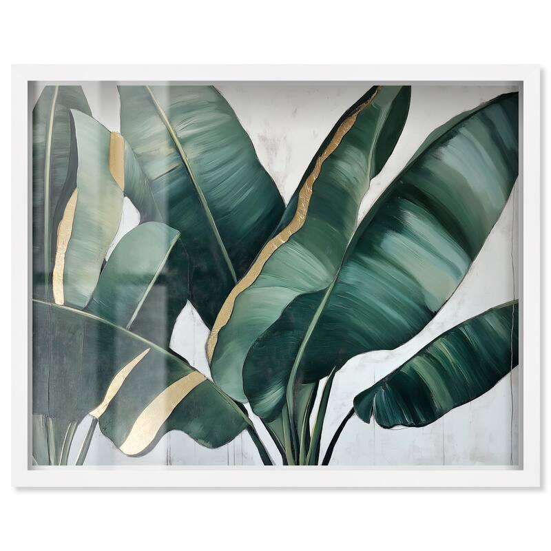 Jungle Jewel Jade I Shadowbox by Art Remedy - White - 45" x 36"