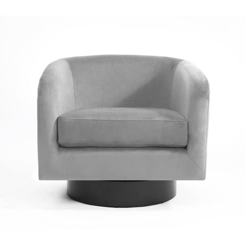 UIXE Set of 2 Swivel Barrel Accent Chair Velvet Armchair For Living Room