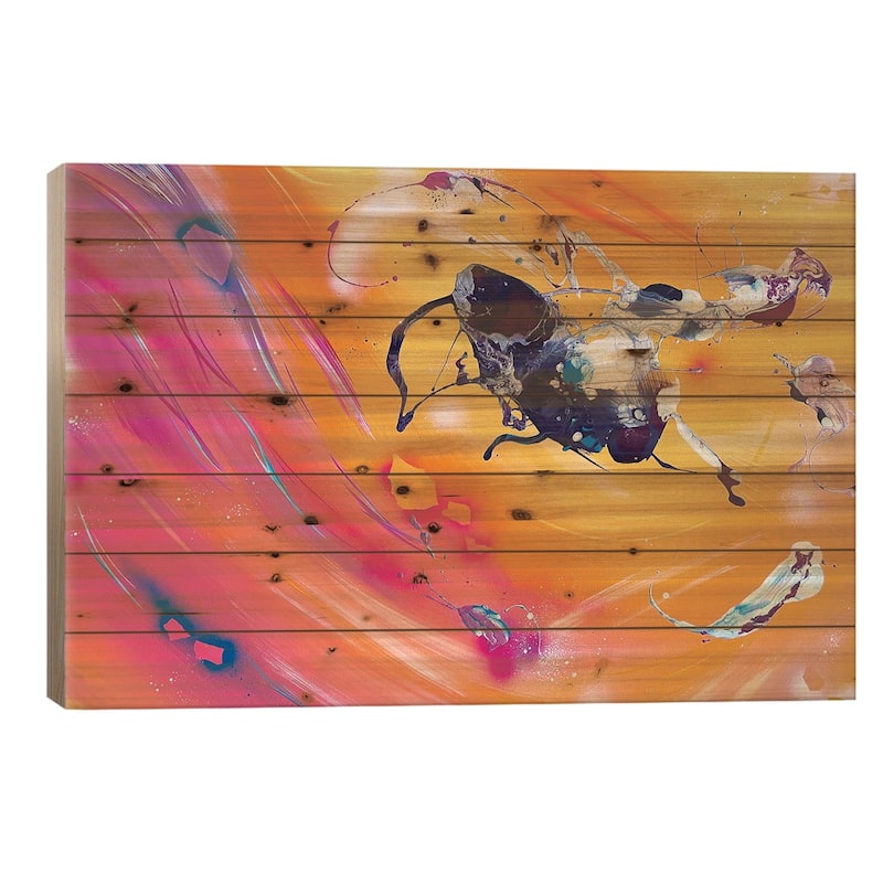 Through Space And Time Print On Wood by Michael Carini - Multi-Color - 18x26x1.5