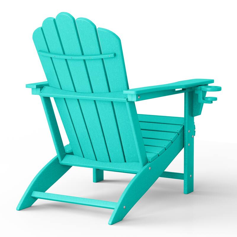 Aderson Outdoor Poly Adirondack Chair with Cupholders (Set of 2)