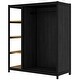 preview thumbnail 7 of 10, Safety Design Metal Frame Floor Bed with Wardrobe, Many Storage Shelves, Twin Size, Black