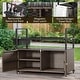 preview thumbnail 6 of 7, Outdoor Wicker Bar Cart with Storage and Wheels - Brown - N/A