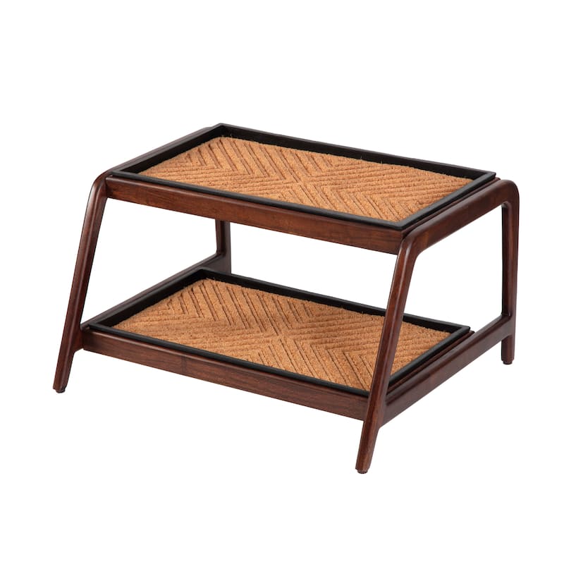 Jani Double-Tier Brown Stand 2-Pair Rubber Boot Trays - Arrowhead