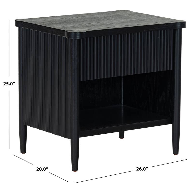 SAFAVIEH Couture Shelbie 1-Drawer Reeded Nightstand, Fully Assembled