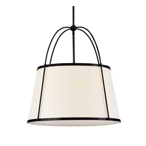 slide 2 of 11, Hinkley Lighting Clarke 4 Light 25" Wide Pendant Black / Off-White