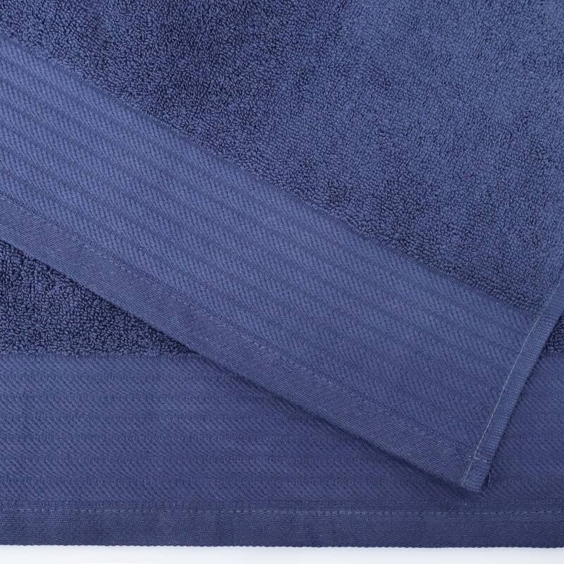 Turkish Cotton Herringbone and Solid Washcloth Towel Set by Superior