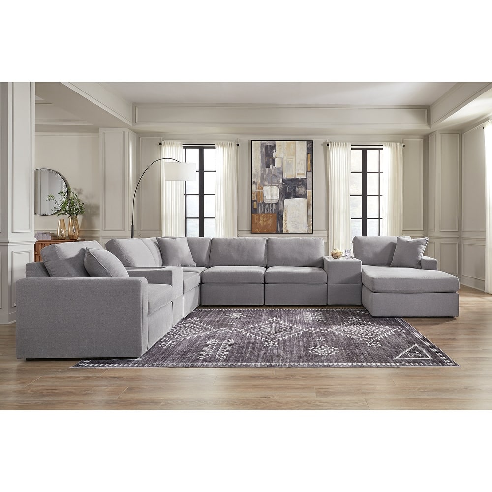 Signature Design by Ashley Modmax 8-Piece Sectional with Chaise and Storage Consoles - 157" W x 124" D x 36" H