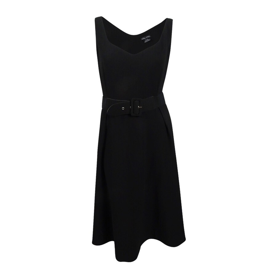 Shop City Chic Women S Plus Size V Neck Belted Midi Dress Black