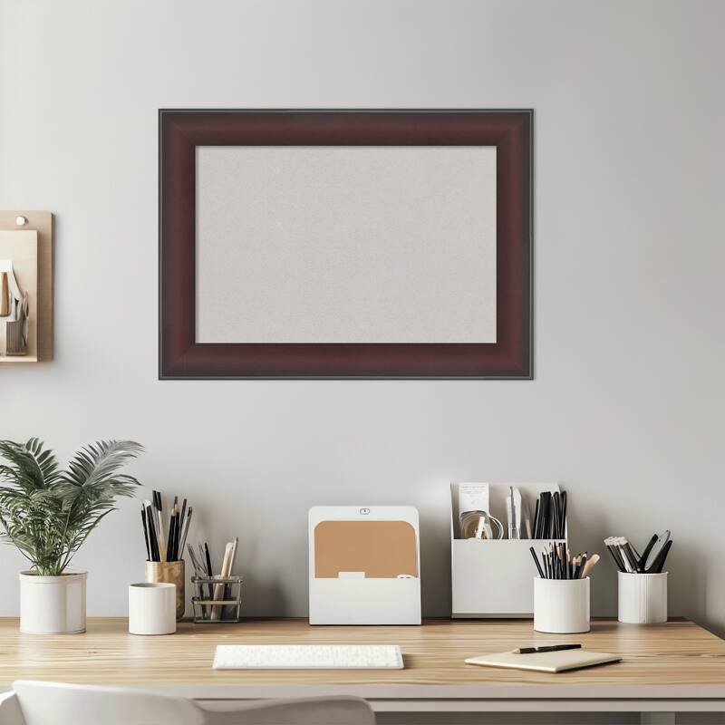 Grand Cherry Narrow Framed Cork Board - Bulletin Board, Organization Board, Pin Board