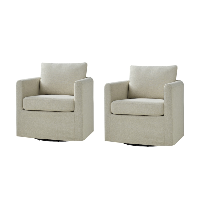 Erkenbald Modern 360-Degree Swivel Chair with Removable Slipcover Set of 2 by HULALA HOME
