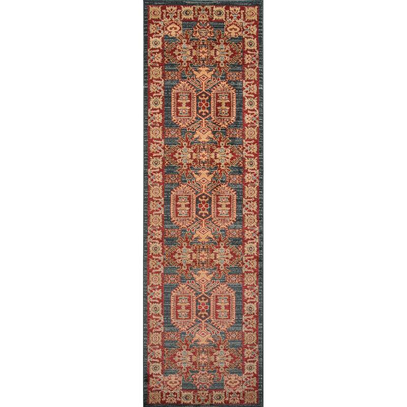 ECARPETGALLERY Machine Woven Briar Grey Area Rug - Blue - 2'3 x 7'6 - Runner