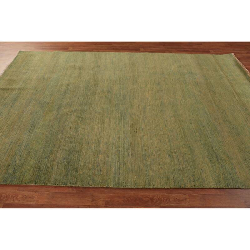 Green & Yellow Gabbeh Modern Area Rug Handmade Wool Carpet - 6'4" x 9'7"