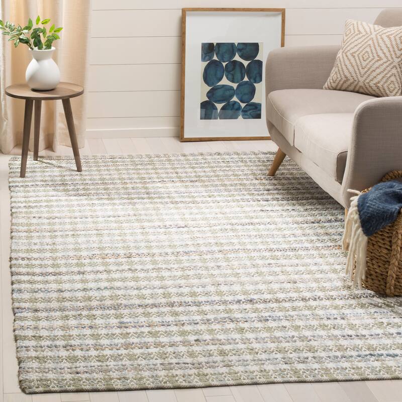SAFAVIEH Handmade Flatweave Montauk Hermanda Casual Cotton Rug - 8' x 10' - Beige/Multi