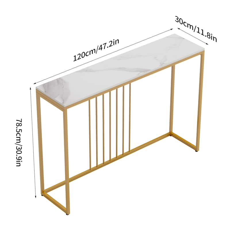 47" Long Narrow Console Tables Sintered Stone for Entryway Sofa Table - L 47" x W 12" x H 31"