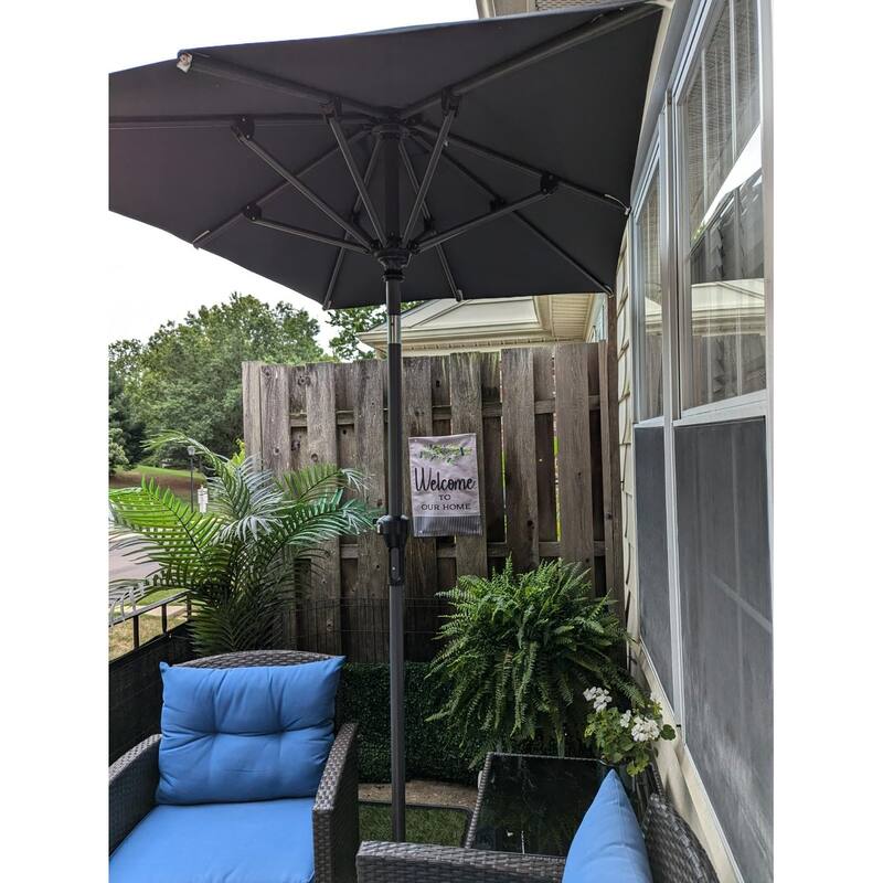 PURPLE LEAF Heavy-duty Crank and Tilt Table Umbrella Outdoor Patio Market Umbrella