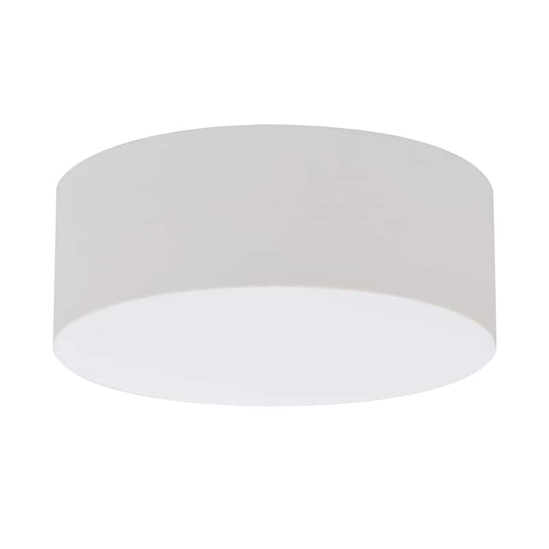 Anton 15-inch Linen White LED Flush Mount - N/A