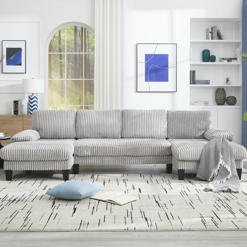 4-Seat U-Shaped Sectional Sofa with Double Chaise