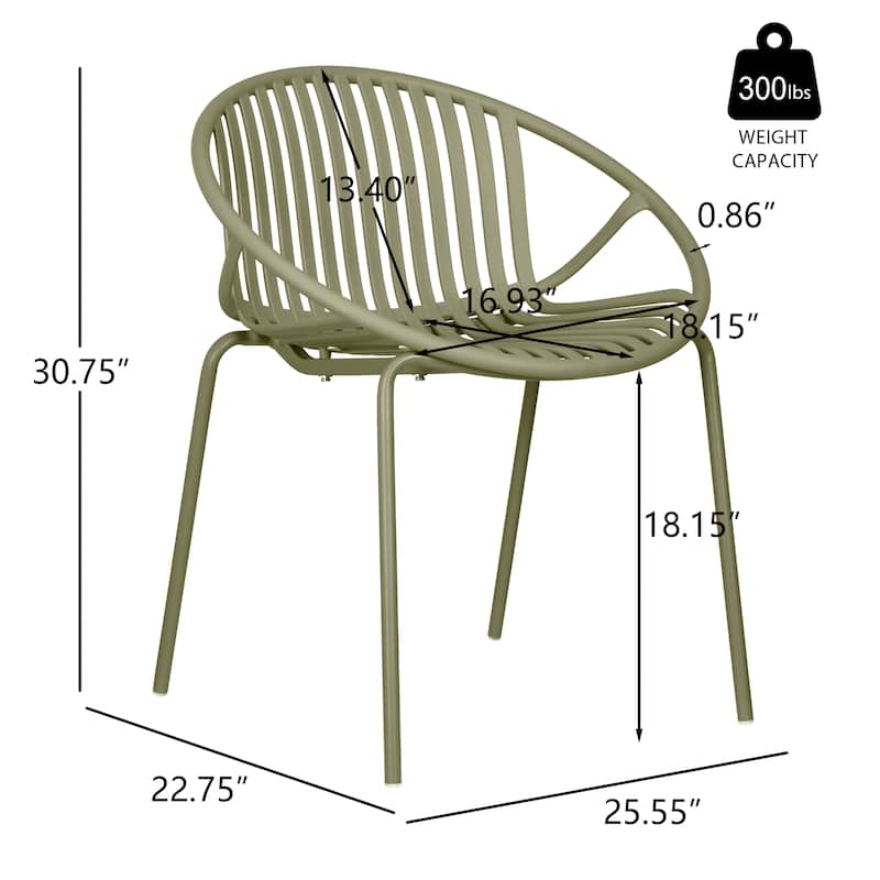 Christopher Knight Home - Lockhart Patio Dining Chair with Metal Legs and Plastic Backrest