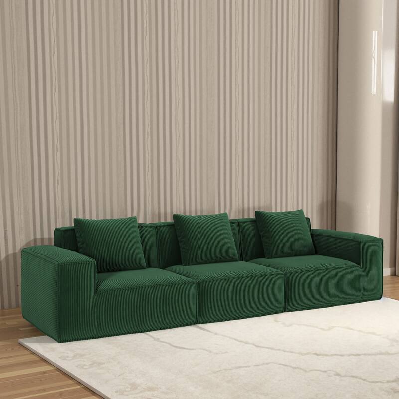 118-Inch Modular Sofa Can Be Converted Into An Oversized Sofa Bed Free Conversion Sofa,Three-Person Combination - Green