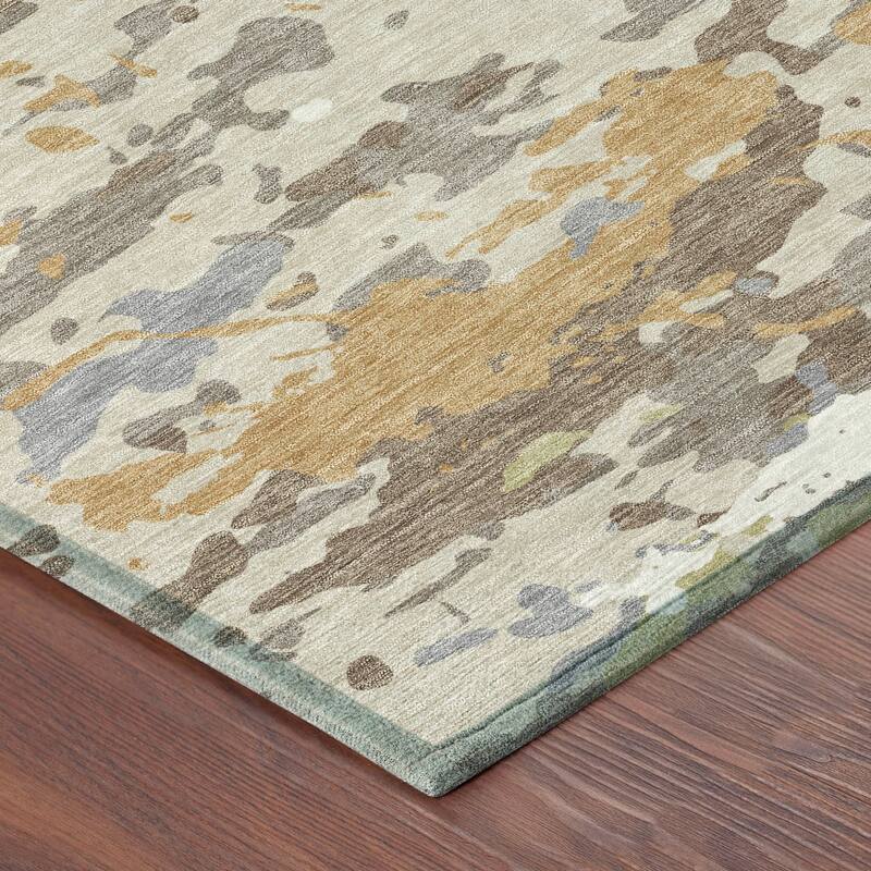 Machine Washable Indoor/ Outdoor Modern Calhan Chantille Rug