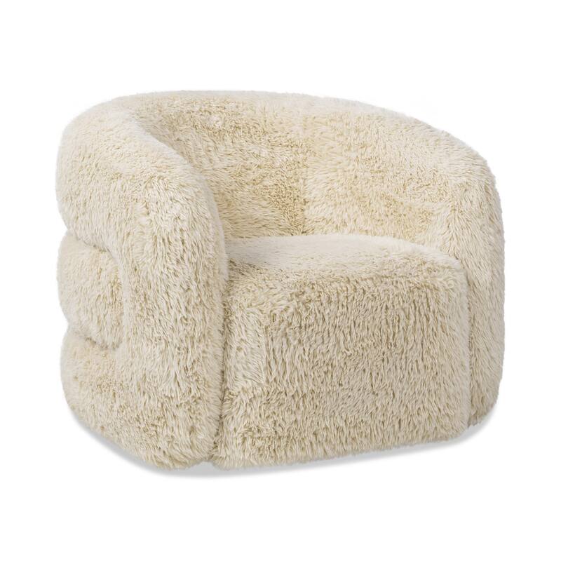 Colt 33" Wide Sheepskin Barrel Swivel Accent Chair