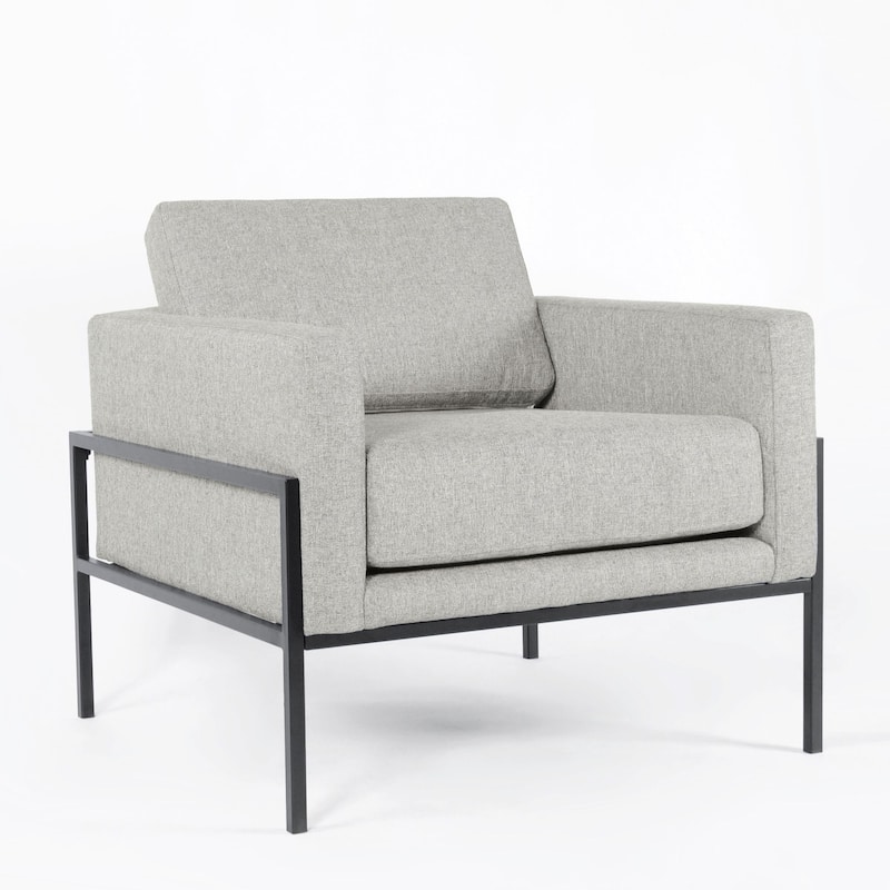HomePop Modern Upholstered Club Chair w/Metal Frame