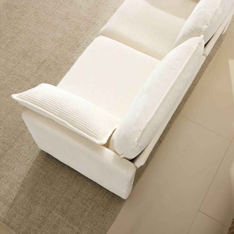 Chenille Upholstered Cloud Loveseat, Modular Sectional 2-Seater Sofa, Lounge Sofa Chair with Cushions & 2 Throw Pillows