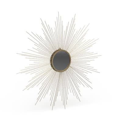 SAFAVIEH Marinda Braided Gold Sunburst 41-inch Decorative Mirror - 41" x 41" x 0.8"