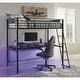 preview thumbnail 11 of 12, Signature Design by Ashley Broshard Black Twin Loft Bed with Desk