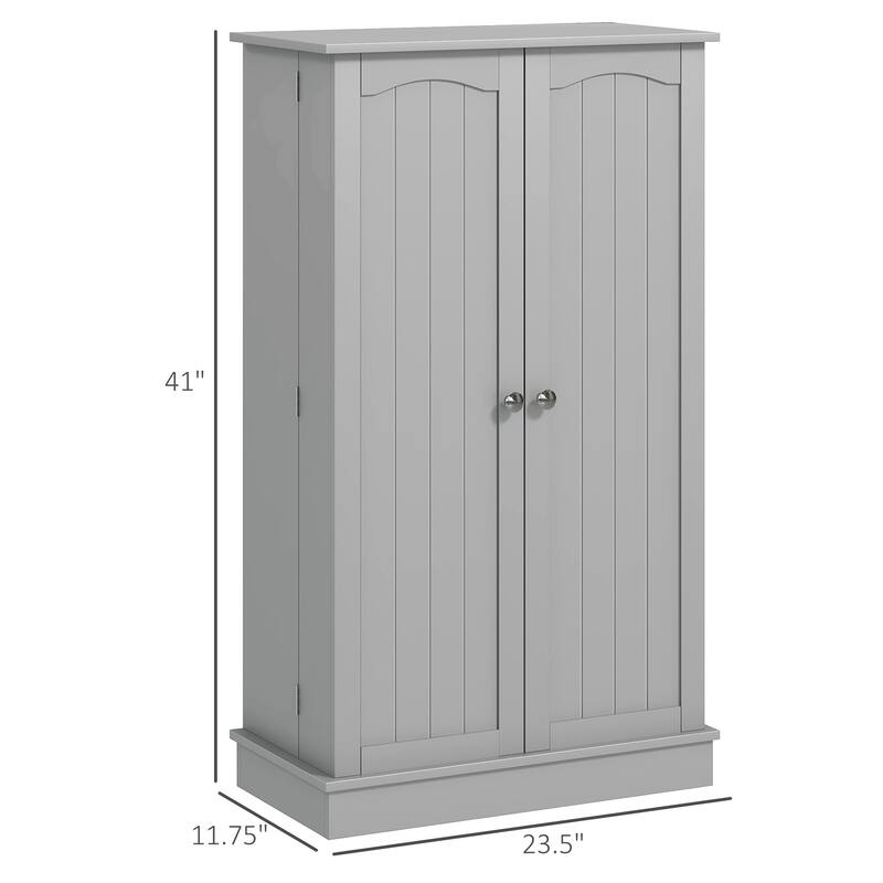 HOMCOM 41" Kitchen Pantry, Modern 2-Door Kitchen Storage Cabinet with 5-tier Shelving, 12 Spice Racks and Adjustable Shelves