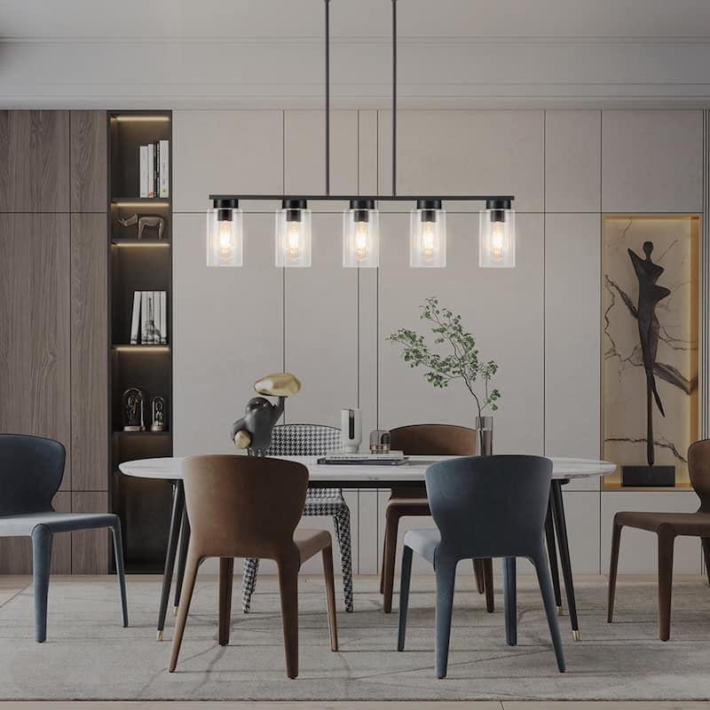 5-Light Linear Chandelier Kitchen Island Lighting Dining Room Light