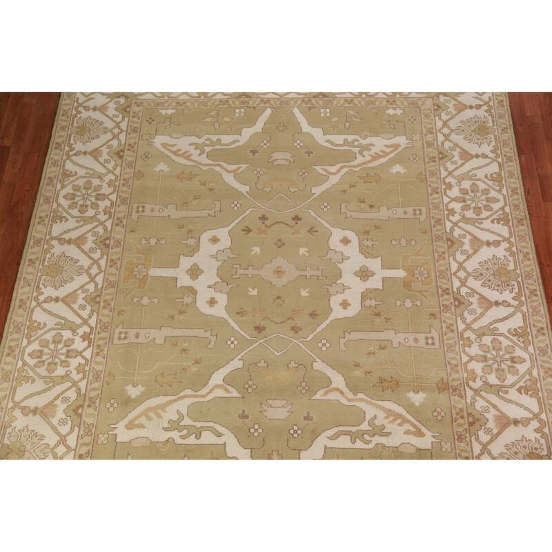Oushak Indian Area Rug Handmade Transitional Wool Carpet - 9'0" x 11'10"