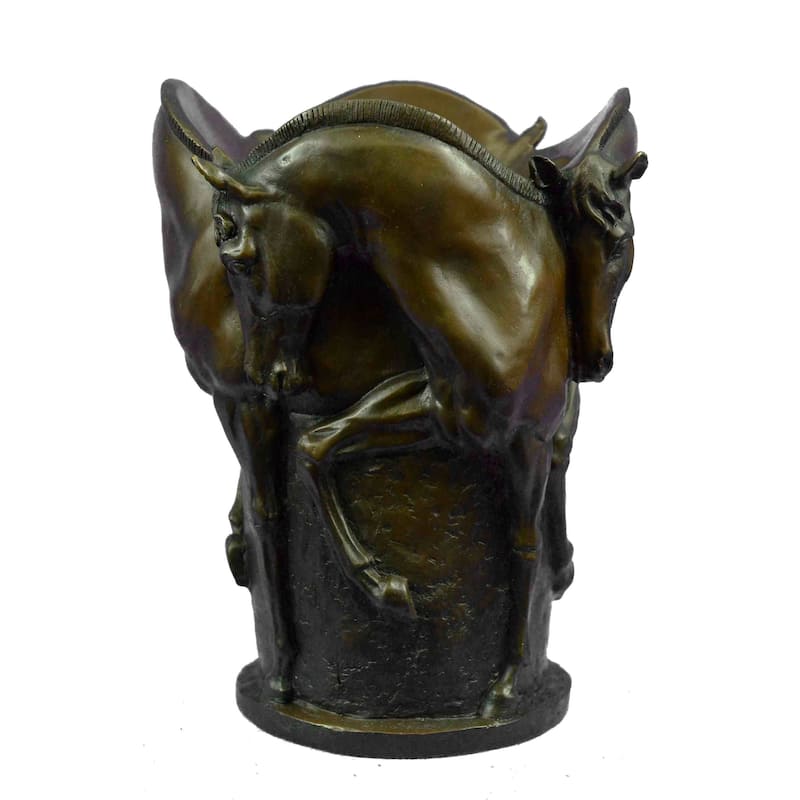 Trophy Horse Centerpiece Hot Cast By Lost Wax Horse Vase Bronze Sculpture Figure