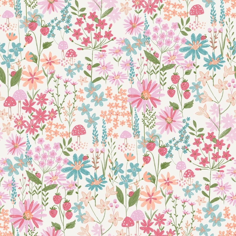 Advantage Flower Garden Pink Blossoms Wallpaper