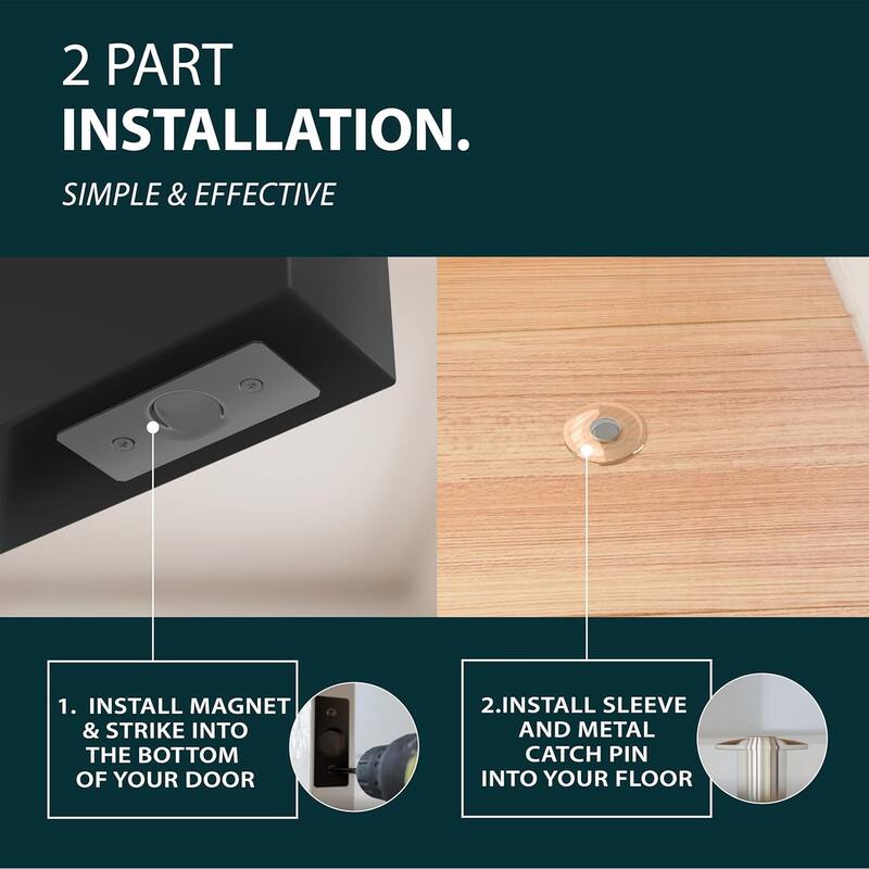 Mega Handles Invisible Magnetic Door Stop 1.7 Inch | Heavy Duty Zinc Door Knob and Wall Protection