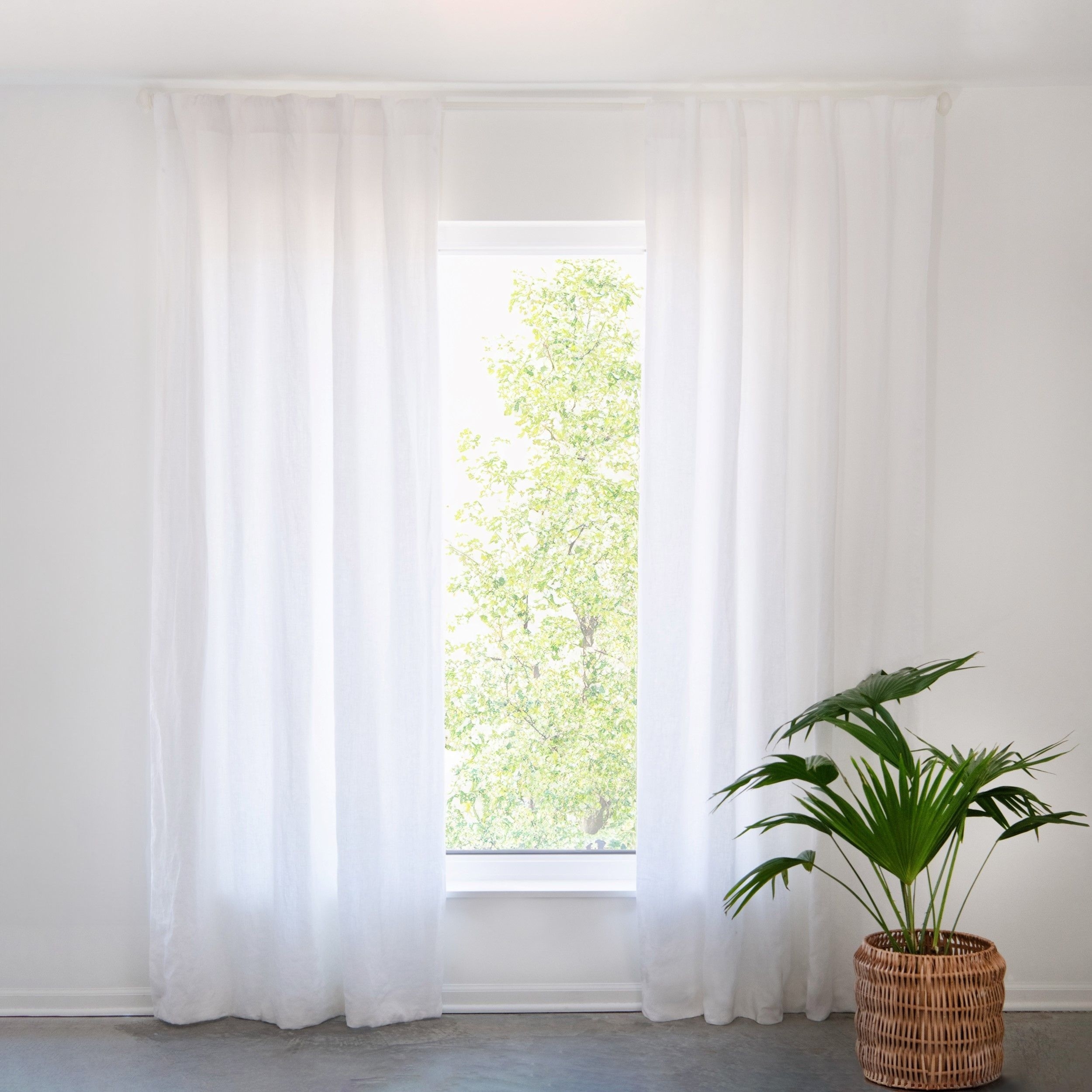 100% French Linen Window Curtain Set by BOKSER HOME